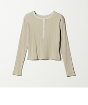 【WEB限定】ランダムリブ ヘンリーネック スナッププルオーバー