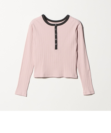 【WEB限定】ランダムリブ ヘンリーネック スナッププルオーバー