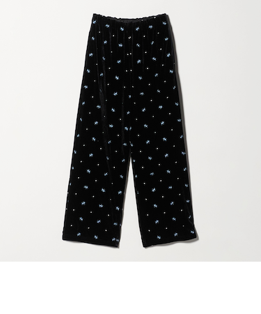 エンブロイダリー ベロアイージーパンツ ウォッシャブル