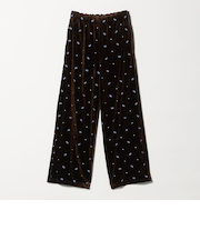 エンブロイダリー ベロアイージーパンツ ウォッシャブル