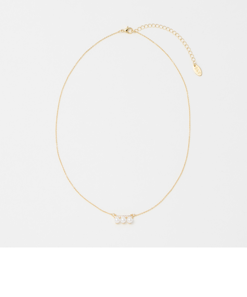 パールモチーフ×ガラスストーン ネックレス