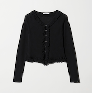 フリル フロントボタン カーディガン ウォッシャブル