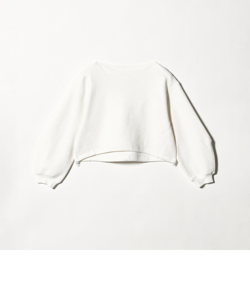 クロップド ボートネックプルオーバー