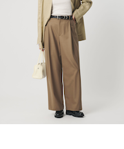 ウールブレンド ツイルバックゴムパンツ 2 ウォッシャブル