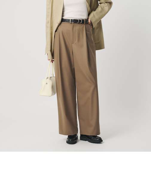 ウールブレンド ツイルバックゴムパンツ 2 ウォッシャブル