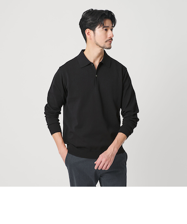 【WEB限定 WARDROBE SMART】KOUKIN ハイゲージ ニット ポロシャツ【抗菌・防臭】