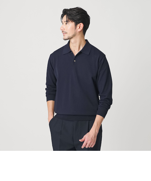 【WEB限定 WARDROBE SMART】KOUKIN ハイゲージ ニット ポロシャツ【抗菌・防臭】