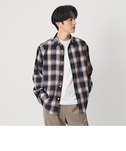 尾州 TW オンブレ チェック レギュラー シャツ GRANDE TAPERD型 ウォッシャブル MADE IN JAPAN