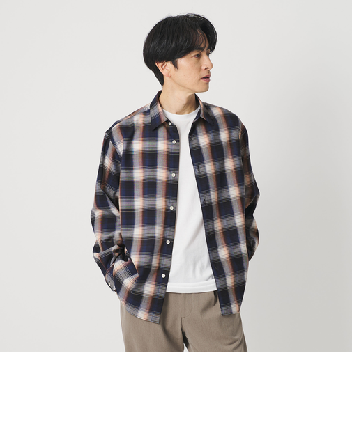 尾州 TW オンブレ チェック レギュラー シャツ GRANDE TAPERD型 ウォッシャブル MADE IN JAPAN