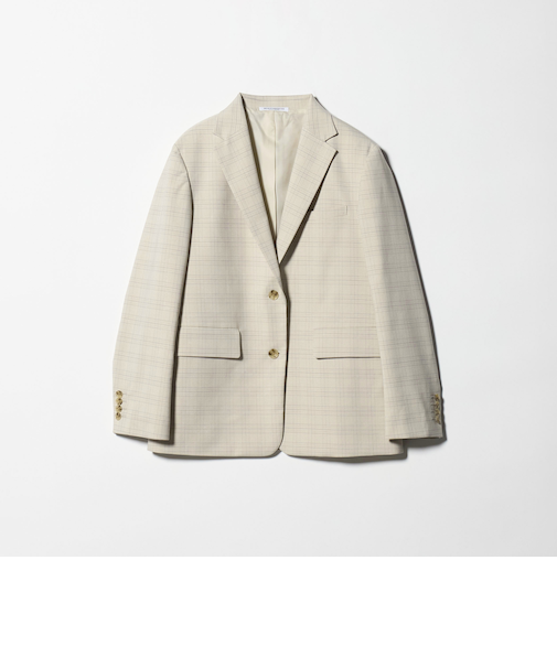 ポリエステルブレンド チェック テーラードジャケット
