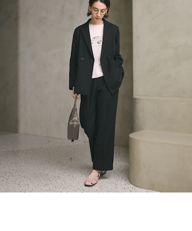 【WEB限定 Wardrobe DAILY MINIMAL】メランジ ダブルジャケット ウォッシャブル