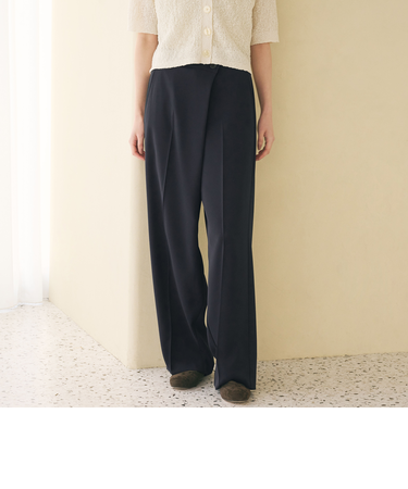 【WEB限定 Wardrobe DAILY MINIMAL】ダブルクロス ラップパンツ ウォッシャブル