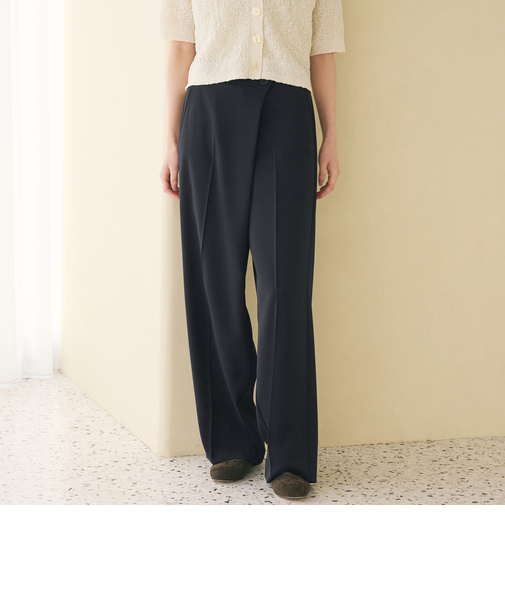 【WEB限定 Wardrobe DAILY MINIMAL】ダブルクロス ラップパンツ ウォッシャブル