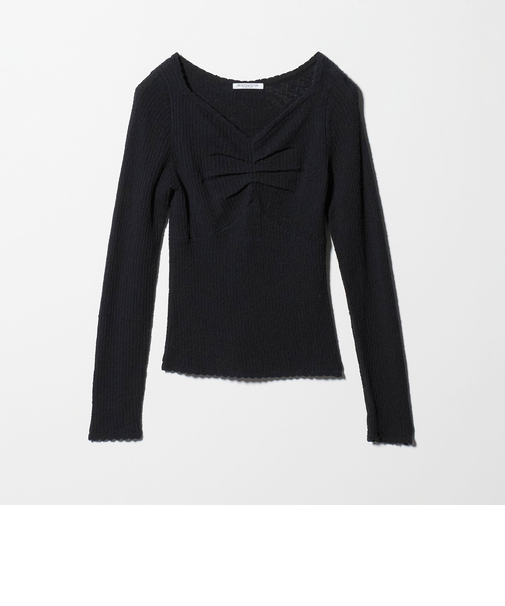 フロントタック リブニットプルオーバー