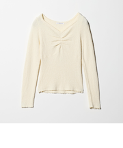 フロントタック リブニットプルオーバー