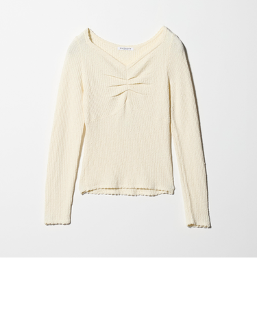 フロントタック リブニットプルオーバー