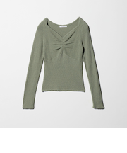 フロントタック リブニットプルオーバー