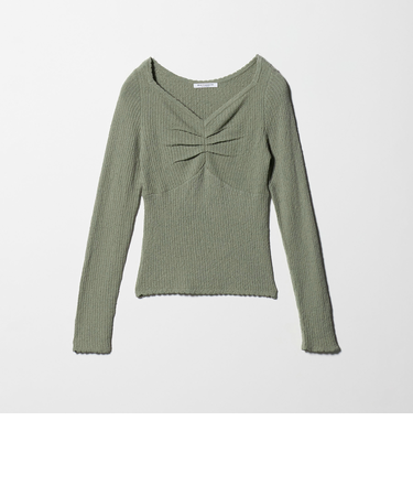 フロントタック リブニットプルオーバー