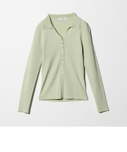 スキッパー リブニットカーディガン ウォッシャブル