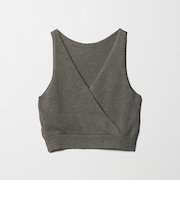 コットン麻ブレンド カシュクール 2WAYニットベスト  ウォッシャブル