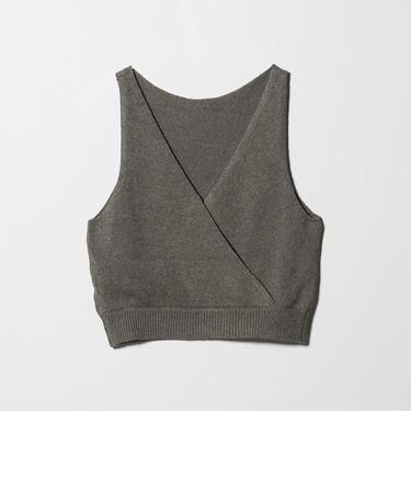 コットン麻ブレンド カシュクール 2WAYニットベスト  ウォッシャブル