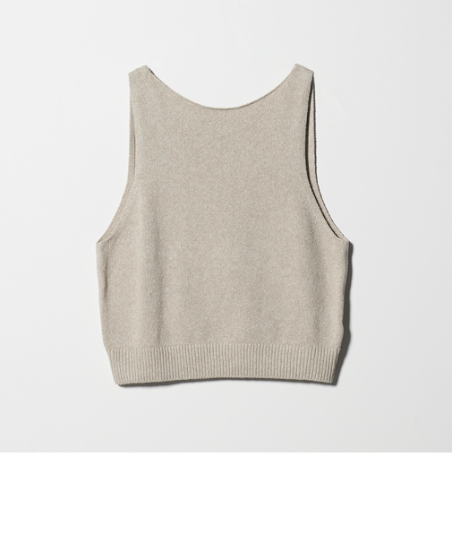 コットン麻ブレンド カシュクール 2WAYニットベスト  ウォッシャブル