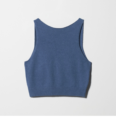 コットン麻ブレンド カシュクール 2WAYニットベスト  ウォッシャブル