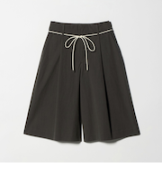 コットン タック ストリング ハーフパンツ