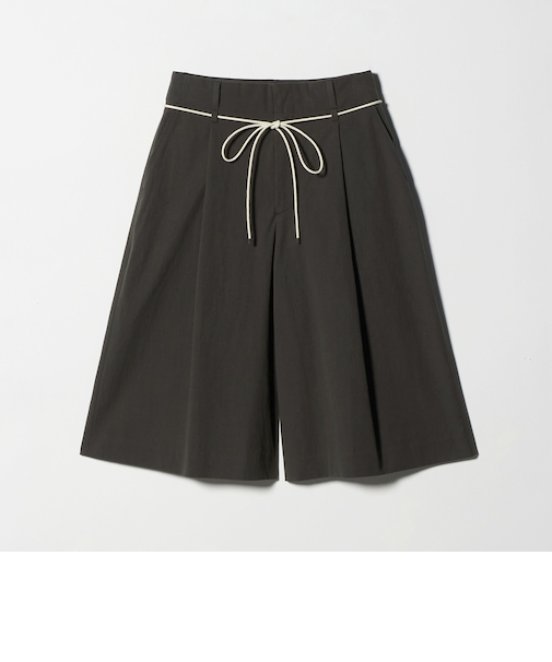 コットン タック ストリング ハーフパンツ