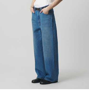 ネップ デニム バギー パンツ