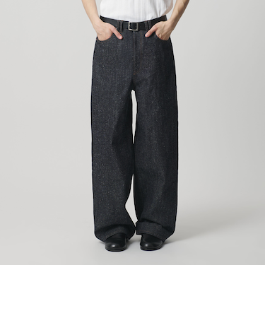 リジッド ネップ デニム バギー パンツ