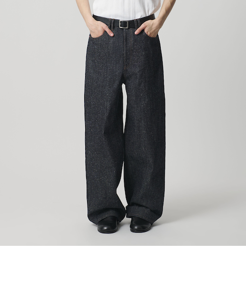 リジッド ネップ デニム バギー パンツ