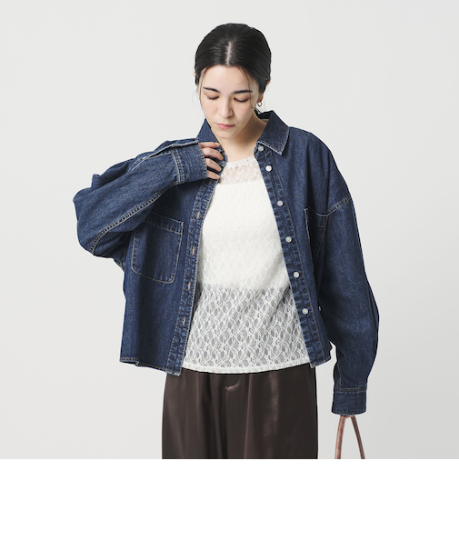 【WEB限定】ショート デニムシャツ