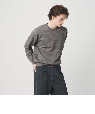 ハイブリッド リネン クルーネック ニット