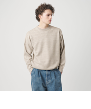 ハイブリッド リネン クルーネック ニット