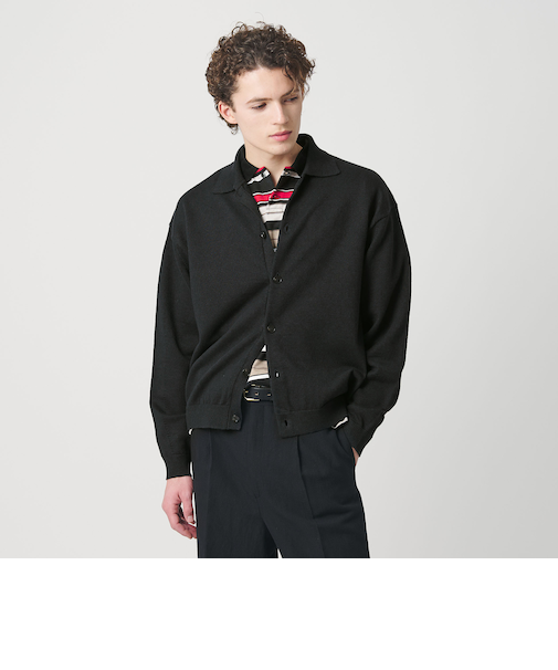 ハイブリッド リネン ポロカラー ジャケット