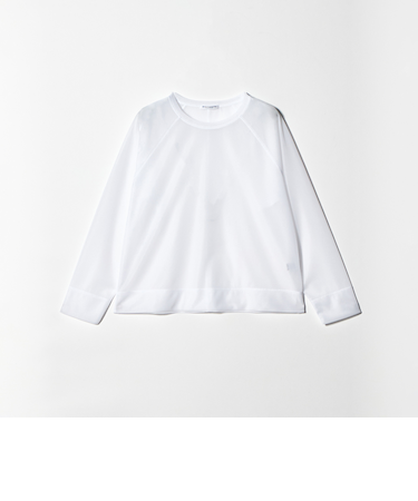 オーガンジー ラグランスリーブカットソー ウォッシャブル