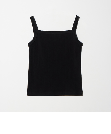 コットン パターンメッシュ キャミソール