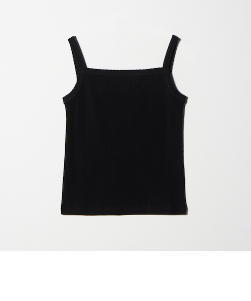 コットン パターンメッシュ キャミソール