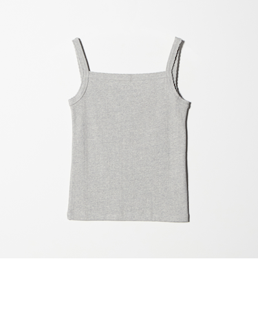 コットン パターンメッシュ キャミソール