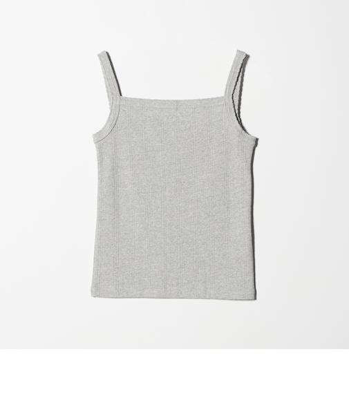 コットン パターンメッシュ キャミソール