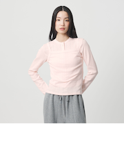 コットン パターンメッシュ キャミソール