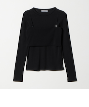 コットンポリウレタン ロングスリーブカットソー&バンドゥ