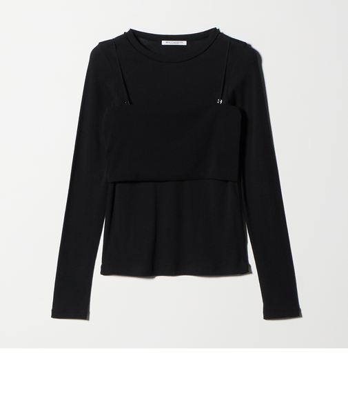 コットンポリウレタン ロングスリーブカットソー&バンドゥ