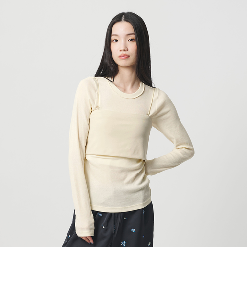 コットンポリウレタン ロングスリーブカットソー&バンドゥ