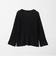 レーヨンブレンド ワイドリブ Vネックニットプルオーバー