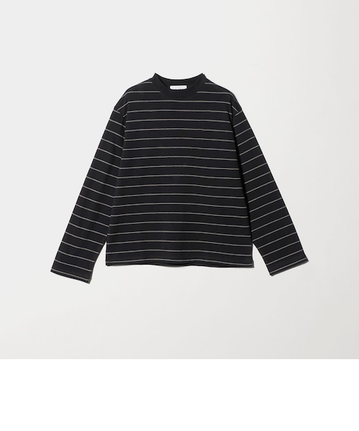 コットンポリエステル ボーダー ロングスリーブTシャツ