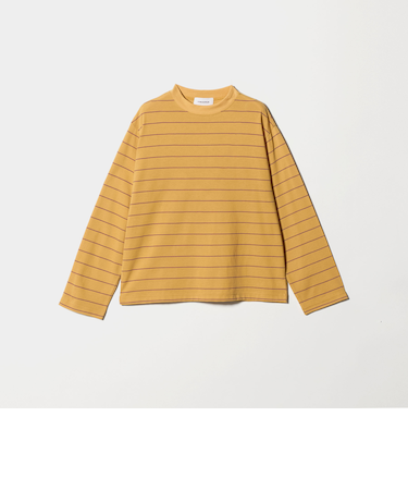 コットンポリエステル ボーダー ロングスリーブTシャツ