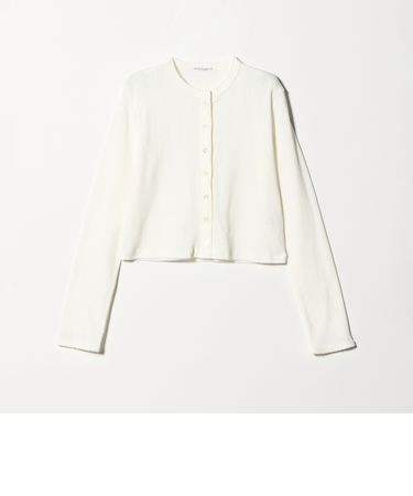 コットン パターンメッシュ カーディガン ウォッシャブル