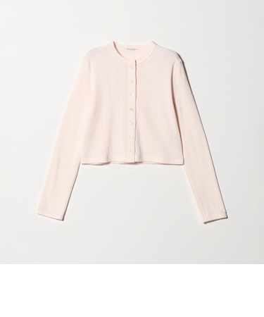 コットン パターンメッシュ カーディガン ウォッシャブル